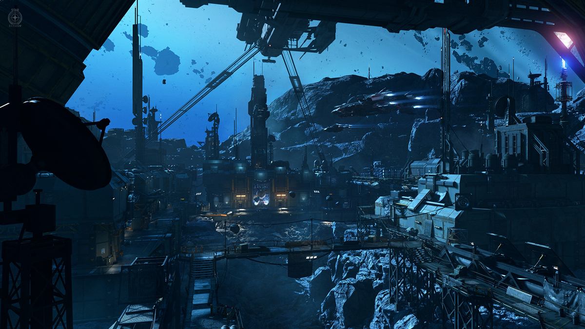 Vaisseau Star Citizen en vol dans l'espace