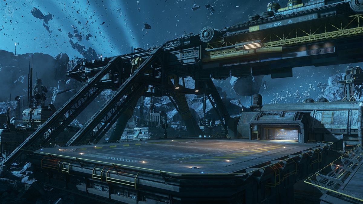 Naves de Star Citizen en formación sobre un planeta